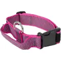 Julius-K9 K9 C&G Halsbånd,m/håndtag, pink/grå, 40mm/38-53