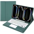 Mtp Products iPad Pro 13 (2024) Etui med Bluetooth-tastatur - Mørkegrønn