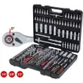 Ks Tools 9170779 1/4´´ 3/8´´ 1/2´´ Skralle Sett Med Bits Og Piper 179 Stykker