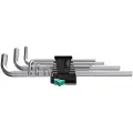 Wera 05021909001, L-formet hex-nøkkelsett, Metrisk, 9 stykker, 1.5,2,2.5,3,4,5,6,8,10 mm, Kromfarget, 25 mm