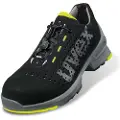 Uvex 85438, Unisex, Voksen, Vernesko, Sort, Limefarget, ESD, S1, SRC, Hurtigsnører