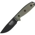 ESEE Model 3, black/green, black plastic sheath, nylon sheath