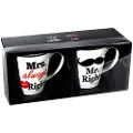24hShop Porselenskrus - Mr Right & Mrs Always Right