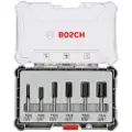 Bosch - Fresekutter - for bløtt tre, løvtre - 6 deler - 6 mm, 8 mm, 10 mm, 12 mm, 16 mm, 20 mm - cylindrical - lengde: 54 mm, 50 mm, 60 mm