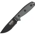ESEE Model 3, serrated, black/black, black plastic sheath, nylon sheath