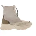 Hispanitas for woman. HI243628 Beige leather trainers (37), 3 to 5 cm, Zip, Casual