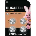 Duracell knappcellebatteri 3V CR2032 - 4-pakning
