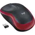 Logitech M185 - Mus - optisk - trådløs - 2.4 GHz - USB trådløs mottaker - rød