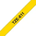 Brother TZe-611 - Svart på gult - Rull (0,6 cm) 1 kassett(er) laminert teip - for Brother PT-D210, D600, H110 P-Touch PT-1005, 1880, E310 P-Touch Cube Pro PT-P910