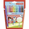 Stabilo Power fibre tip pen cardboard wallet of 12 pens washable ink cap off time 8 weeks