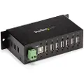 StarTech.com Mountable Rugged Industrial 7 Port USB Hub - hub - 7 porte USB-hub - 7 porter - Svart