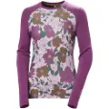 Helly Hansen Lifa Merino Midweight Graphic Crew, Dame, Magenta