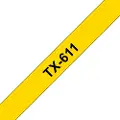 Brother TX611 - Sort på gul 6mm x 15,2m - for Brother P-Touch PT-7000, PT-8000, PT-PC