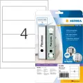 Herma Spesial - Papir - matt - permanent selvklebende - hvit - 192 x 61 mm 100 etikett(er) (25 ark x 4) ugjennomsiktige mappeetiketter