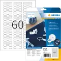 Herma Special - Hvit - 49 x 10 mm 1500 etikett(er) (25 ark x 60) permanent selvklebende matte opake smykkepapiretiketter