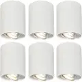 QAZQA Sett med 6 spotlights hvite roterbare og vippbare - Rondoo up