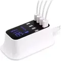 Mtp Products 8-Port USB-bordlader med LED-skjerm - Hvit