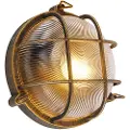 QAZQA Vegg- og taklampe gull/messing rund IP44 - Noutica