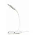 Gembird Desk lamp with wireless charger - White