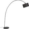 QAZQA Smart moderne buegulvlampe svart inkl. A60 Wifi - Vinossa