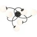 QAZQA Moderne taklampe svart med opalglass 6-lys - Athen