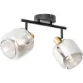 QAZQA Smart takspotlight svart med gull og røykglass 2 lys inkl. 2 Wifi P45 - Zuzanna
