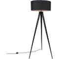 QAZQA Smart gulvlampe sort med sort skjerm inkl. Wifi A60 - Ilse
