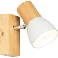 QAZQA Rustikk vegglampe tre med hvit justerbar - Thorin