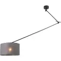 QAZQA Smart pendellampe sort med skjerm mørk grå 35 cm inkl. Wifi A60 - Blitz