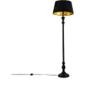 QAZQA Smart gulvlampe svart med skjerm svart med gull 45 cm inkl. Wifi A60 - Classico