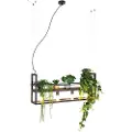 QAZQA Smart pendellampe svart med tre og hylle 4-lys inkl. Wifi A60 - Cage Rack