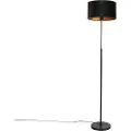 QAZQA Smart gulvlampe svart med svart fløyelslampeskjerm 35 cm inkl. Wifi A60 - Parte