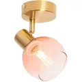 QAZQA Smart spotlight gull med rosa glass inkl. WiFi P45 - Vidro