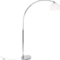 QAZQA Smart buelampe krom med hvit skjerm inkl. Wifi A60 - Arc Basic
