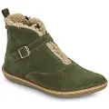 El naturalista for woman. 2534911FE005_0G3 Leather ankle boots N5349 green (41), Flat, Zip, Casual