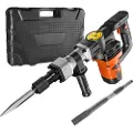 Vevor Borhammer Demolition Jack Hammer Betongbryter 1600W elektrisk hammer 2 meiselbits