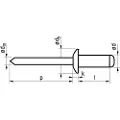 Lemvigh-Muller 4,0X6 rundhovedet aluminium/stål blindnitte - (500 stk.)