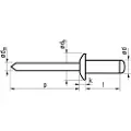 Masterfix 4,8X8 rundhovedet aluminium/stål blindnitte - (500 stk.)