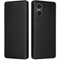 Mtp Products Sony Xperia 10 VI Flip-deksel - Karbonfiber - Svart