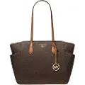 Michael Kors for woman. 30S2G6AT2B Marilyn medium tote bag with logo brown (OSFA), Casual, Polyester