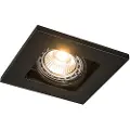 QAZQA Sett med 10 innfelt spotlights svarte firkantede - Qure