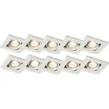 QAZQA Sett med 10 innfelte spotlights hvite - Qure