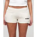 Superdry for woman. W7110416A Sportswear Racer Shorts Off-White (S), Casual, Cotton