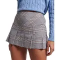 Superdry for woman. W7210267A Grey plaid pleated skirt 1/2 (S), Casual, Polyester