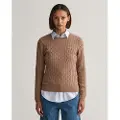 Gant for woman. 4800100 Brown cotton eights knitted jumper (XXL), Casual, Long sleeve