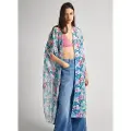 Pepe Jeans for woman. PLB10513 Multicoloured Hibiscus Kaftan (UNICA), Multicolor, Beachwear, Polyester, Short sleeve