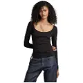 G-Star Adjustable Slim Deep Scoop Langarmet T-skjorte