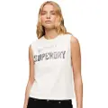 Superdry Embellish Archive Fitted Ermeløs T-skjorte