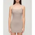 Superdry Embroidered Rib Strappy Ermeløs Kort Kjole