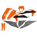 Ufo Ktm Exc/exc-f 2020-2021 With Headlight Ktkit527f-999x Fork Protectors & Plastsett